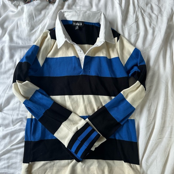 Kidpik long sleeve striped collared boys shirt size M/10 - Picture 5 of 7